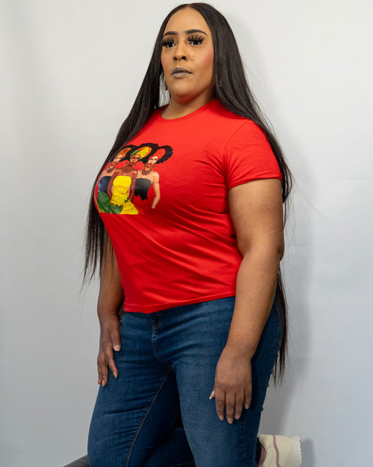 Three Empress Tee – Red Edition. Style meets soul.