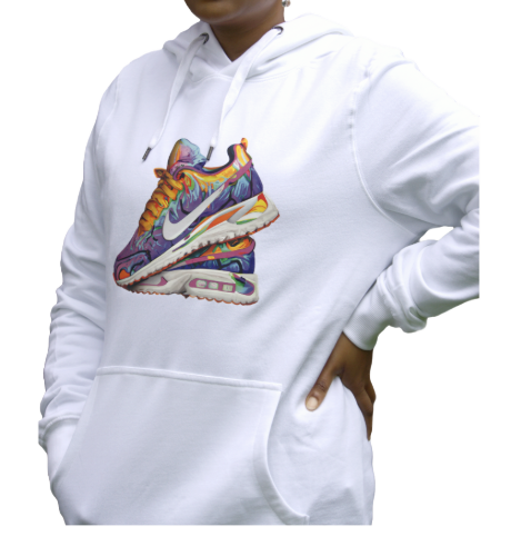 Classic White Organic Cotton Hoodie – Electric Kicks Edition
